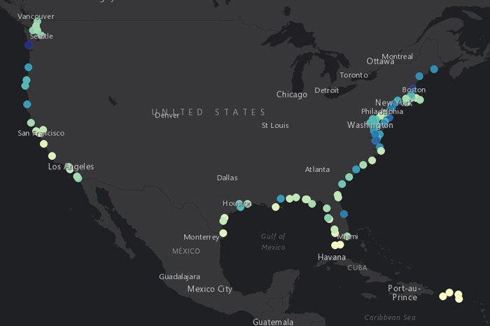 Interactive map: El Niño likely to boost high-tide flood days along U.S. coasts in 2018