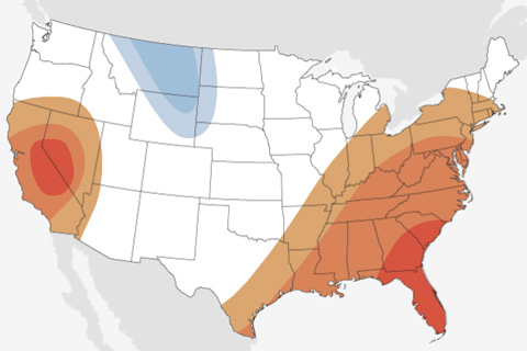 Temperature and precipitation outlooks for February 2020