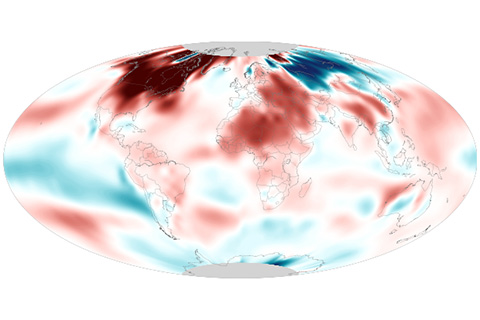 January 2021 global climate brought contrasting extremes of temperature and precipitation to the Northern Hemisphere