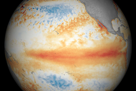 Tropical Pacific sea surface temperature patterns in March 2016 