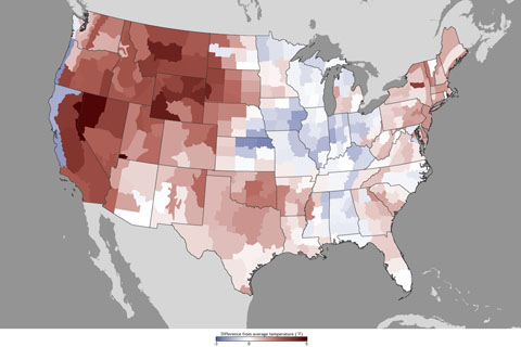 Warmer temperatures continue in September 2012