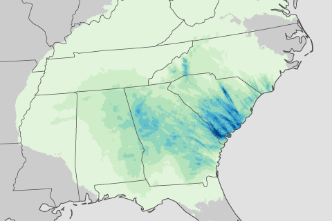 In the eastern U.S., tropical storms that were once major hurricanes pose greatest threat of extreme rain 