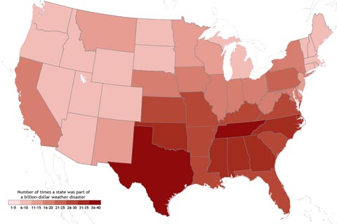 Billion-Dollar Weather Disasters Since 1980