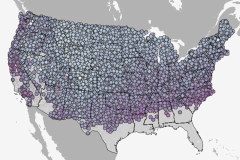 History of first snow of the season for thousands of U.S. stations