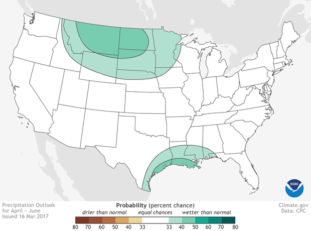 Precipitation Outlook for April - June 2017