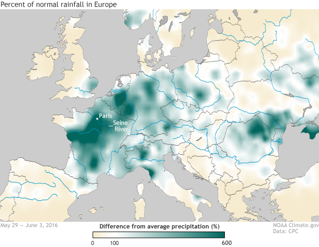 Rainfall anomaly map