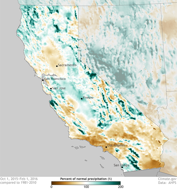 Precipitation anomaly map