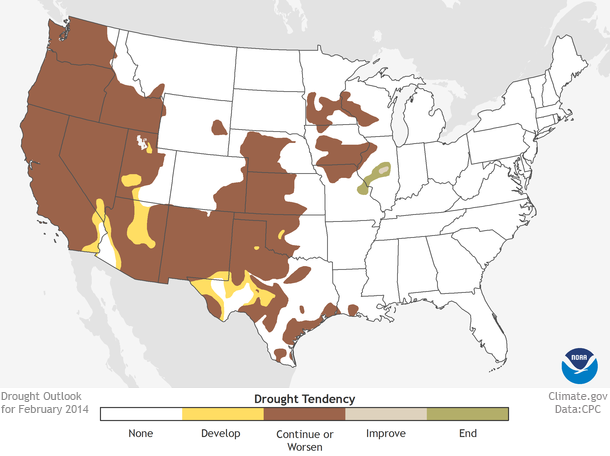 CONUS map CPC Drought Outlook