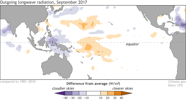 Cloudiness anomaly map