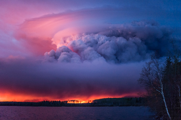 Wildfire near Anzac, Alberta