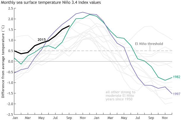 Monthly SST comparison graph