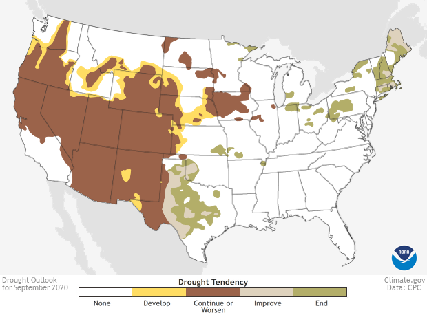 Drought outlook for September 2020