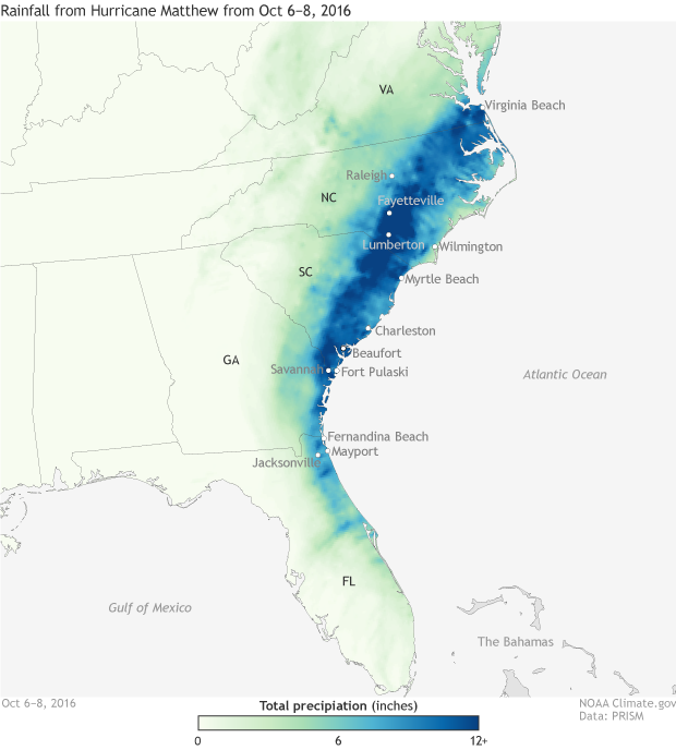 Precipitation totals map