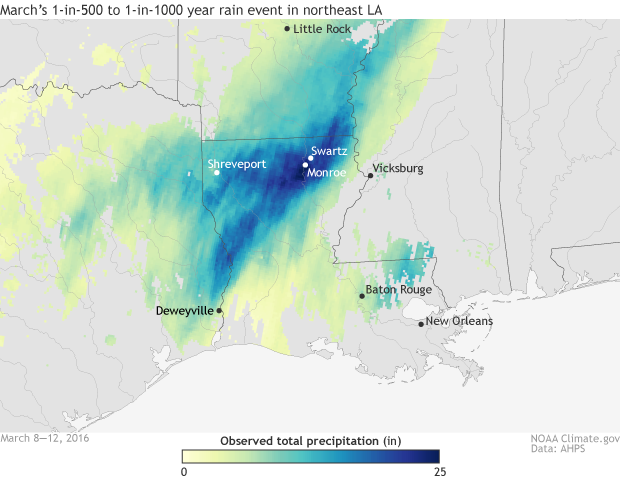 Precipitation totals map