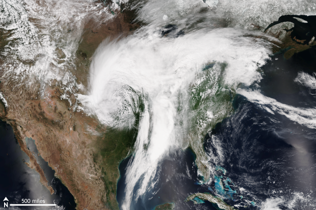 NOAA/NASA Suomi NPP satellite image of the U.S. take on April 30, 2017 using the VIIRS instrument