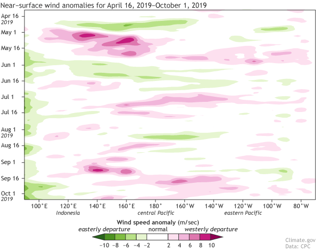 Near-surface wind anomaly map