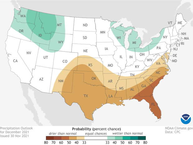 December 2021 Precipitation outlook