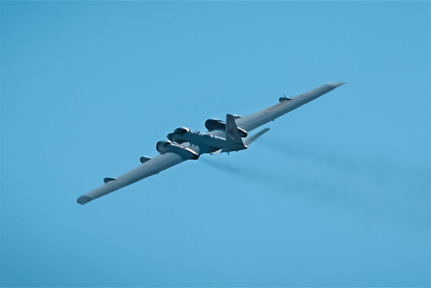 Repurposed plane in flight