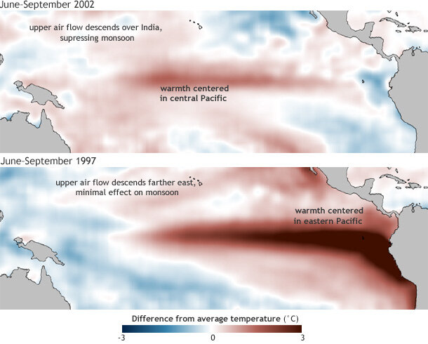 Sea surface temperature anomaly maps