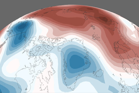 Temperature anomaly map