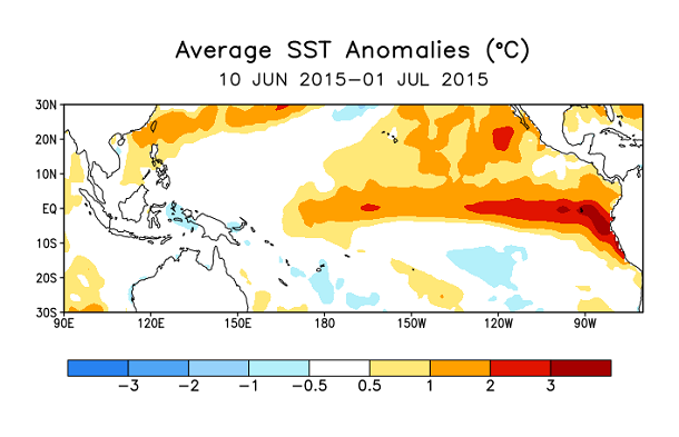 Sea surface temperature anomalies