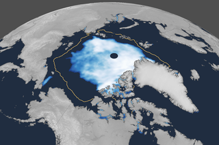 Map of Arctic Ocean sea ice cover on September 11, 2024