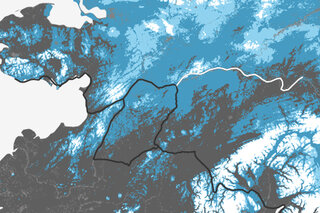 Map image for Snow is largely a no-show for Iditarod Trail Sled Dog Race