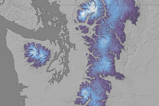 Map image for March storms pile up to 9 feet of new snow onto Cascades