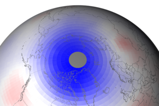 Map image for Unusually Chilly Stratosphere Behind 2011&#039;s Record Arctic Ozone Hole 