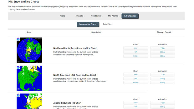 Example thumbnail image for Snow and Ice Cover - Map Viewer