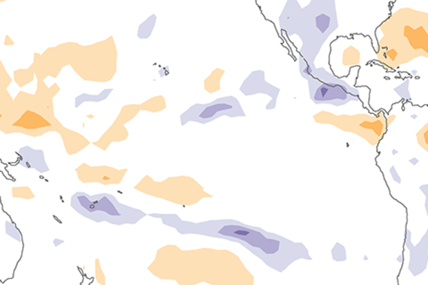 Cloudiness anomaly map