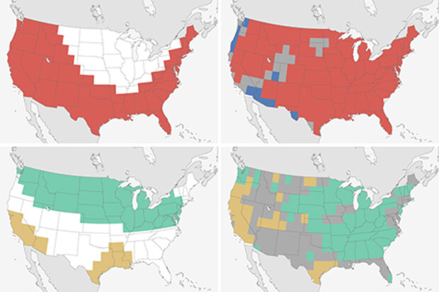 Maps of the winter temperature and precipitation outlooks and observations for December 2019 - February 2020