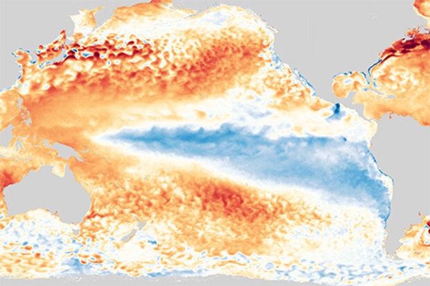 Sea surface temperature map